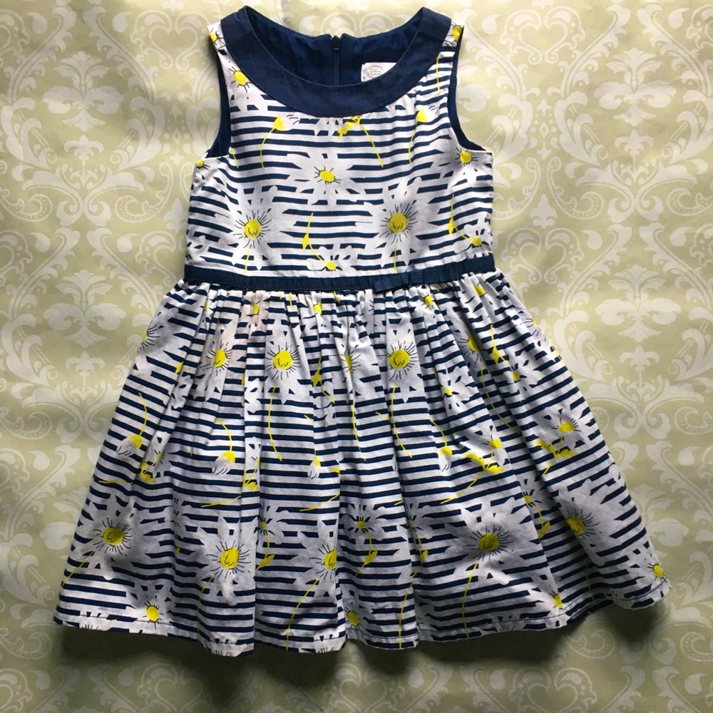 Cool Club White Navy Stripes Daisies Dress 2T (92)